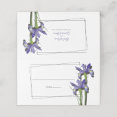 Elegant Paarse Iris Wedding Place Card Plaatskaartje (Buitenkant ongevouwen)
