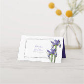 Elegant Paarse Iris Wedding Place Card Plaatskaartje (Achterkant)