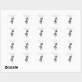 Elegant Paarse Iris Wedding Ronde Sticker (Vel)