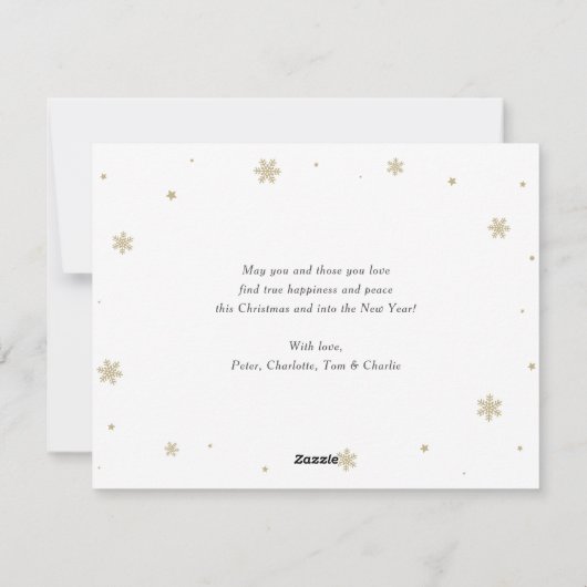 Elegant Paarse Kaarten voor Kerstmis met collage  (Achterkant)