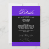 Elegant Paarse kalligrafie Mooi huwelijk Kaart (Achterkant)