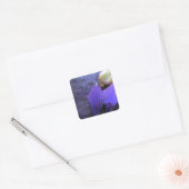 Elegant Paarse kerstdecoratie Vierkante Sticker (Envelop)