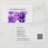 Elegant Paarse kralen Visitekaartjes (Voorkant / Achterkant)