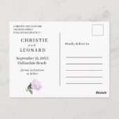 Elegant Paarse Lavander Modern sparen de Datum Briefkaart (Achterkant)
