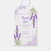 Elegant Paarse Lavendel Antiek Lijst Verjaardag Cadeaulabel (Voorkant)