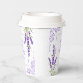 Elegant Paarse Lavendel Antiek Lijst Verjaardag Papieren Bekers (Rechts)
