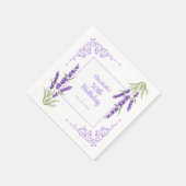 Elegant Paarse Lavendel Antiek Lijst Verjaardag Servet (Hoek)