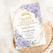 Elegant Paarse Lavendel Bloemzoet Zestien 16e Kaart