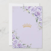 Elegant Paarse Lavendel Bloemzoet Zestien 16e Kaart (Achterkant)