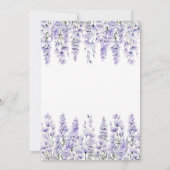 Elegant paarse lavendel floral vrijgezellenfeest kaart (Achterkant)