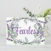 Elegant paarse Lavendel groen Eucalyptus Onbevrees Kaart (Staand voorkant)