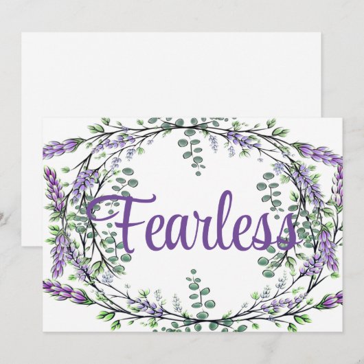 Elegant paarse Lavendel groen Eucalyptus Onbevrees Kaart (Voorkant / Achterkant)
