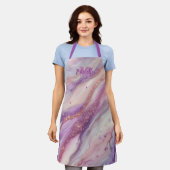 Elegant Paarse lavendelmarmer met glitteraderen Schort (Gedragen)