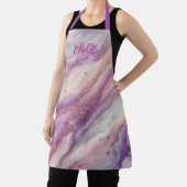 Elegant Paarse lavendelmarmer met glitteraderen Schort (Insitu)