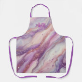 Elegant Paarse lavendelmarmer met glitteraderen Schort (Voorkant)