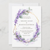 Elegant Paarse Lavender Waterverf Floral Wedding Kaart (Voorkant)