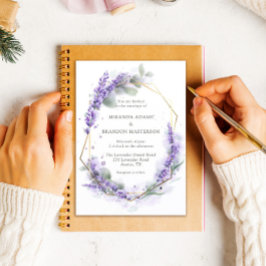 Elegant Paarse Lavender Waterverf Floral Wedding Kaart