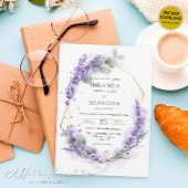 Elegant Paarse Lavender Waterverf Floral Wedding Kaart