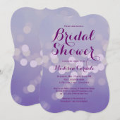 Elegant Paarse Lila Bridal Shower Invitations Kaart (Voorkant / Achterkant)