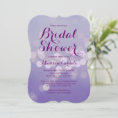 Elegant Paarse Lila Bridal Shower Invitations Kaart (Staand voorkant)