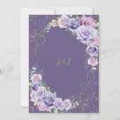 Elegant Paarse Lila lavender Rozen Weddenschap Bedankkaart (Achterkant)