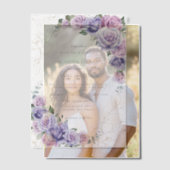 Elegant Paarse Lila lavender Rozen Weddenschap Vellum Uitnodigingen (Offset (Koppel))
