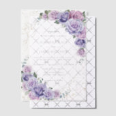 Elegant Paarse Lila lavender Rozen Weddenschap Vellum Uitnodigingen (Offset (Uitnodiging))