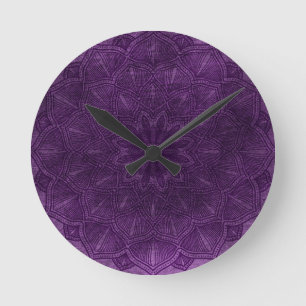 Elegant Paarse Lila Mandala   Ronde Klok