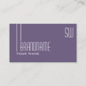 Elegant Paarse Lila met Monogram Professional Visitekaartje (Voorkant)