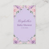 Elegant Paarse Lila roze bloemenluier Raffle Informatiekaartje (Achterkant)