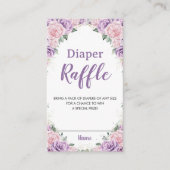Elegant Paarse Lila roze bloemenluier Raffle Informatiekaartje (Voorkant)
