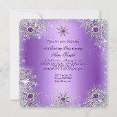 Elegant Paarse Lila Snowflake Birthday Party Kaart (Achterkant)