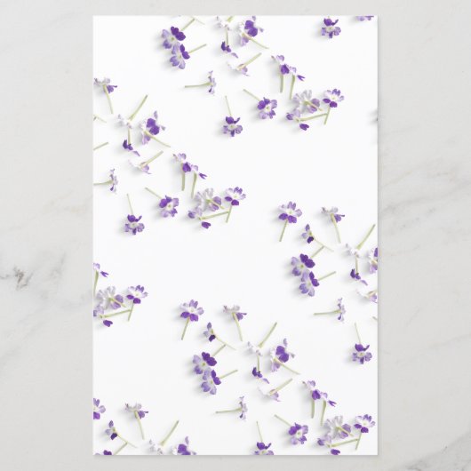 Elegant Paarse Lila WhiteArch Bloemenbruiloft Menu (Achterkant)