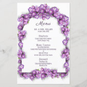 Elegant Paarse Lila WhiteArch Bloemenbruiloft Menu (Voorkant)