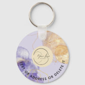 Elegant Paarse Logo & QR Code Company Sleutelhange Sleutelhanger (Voorkant)