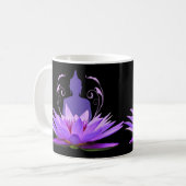 Elegant Paarse Lotus Flower Meditation Koffiemok (Voorkant links)