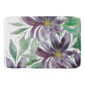 Elegant Paarse Lotus Waterverf Badmat (Voorkant)
