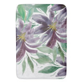 Elegant Paarse Lotus Waterverf Badmat (Voorkant Verticaal)