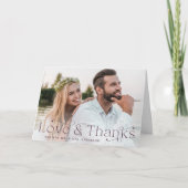 Elegant Paarse Love and Bedankt Wedding Photo (Voorkant)