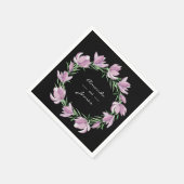 Elegant Paarse Magnolia Floral Waterverf Servet (Hoek)