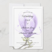 Elegant Paarse Magnolia Wedding Kaart (Voorkant)