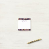 Elegant Paarse Marble Personalized Sticky Notes (Op bureau)