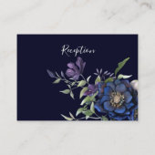 Elegant Paarse marine Blue Reception Invitation Informatiekaartje (Achterkant)