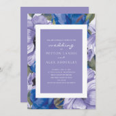 Elegant Paarse marinehaven Dusty Blue Wedding Kaart (Voorkant / Achterkant)