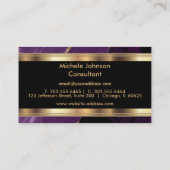 Elegant Paarse marmer en Gold Visitekaartje (Achterkant)