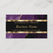 Elegant Paarse marmer en Gold Visitekaartje (Voorkant)