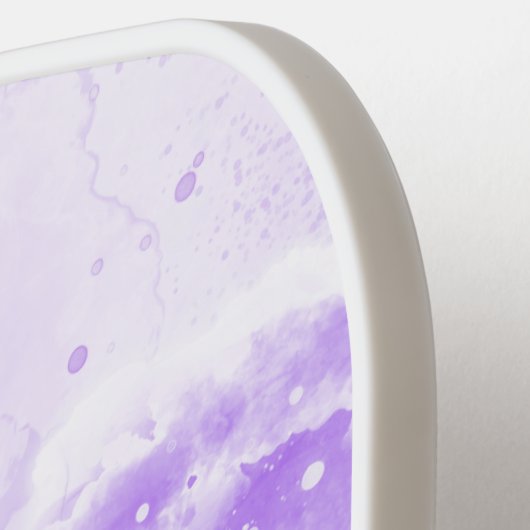 Elegant Paarse marmer Monogramed Player Name Pickleball Paddle (Links Detail)