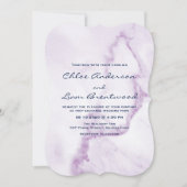 Elegant Paarse marmer Wedding Invitation Kaart (Voorkant)