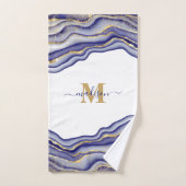 Elegant Paarse marmeren agaat monogram Handdoek (Handdoek)