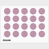Elegant PAARSE MAUVE VIOLET Gold Wedding Dank u Ronde Sticker (Vel)